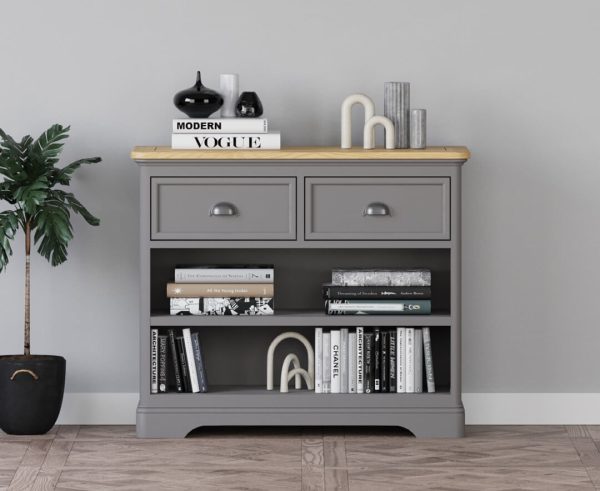 Felton Oak and Light Grey Painted Storage Console Table | Bed Sava