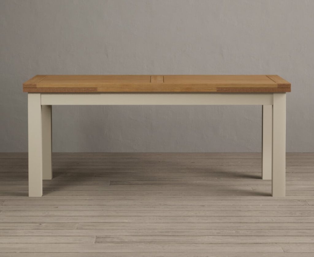Extending Buxton 180cm Oak and Cream Painted Dining Table