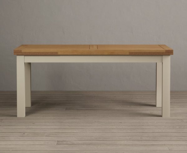 Extending Buxton 180cm Oak and Cream Painted Dining Table | Bed Sava