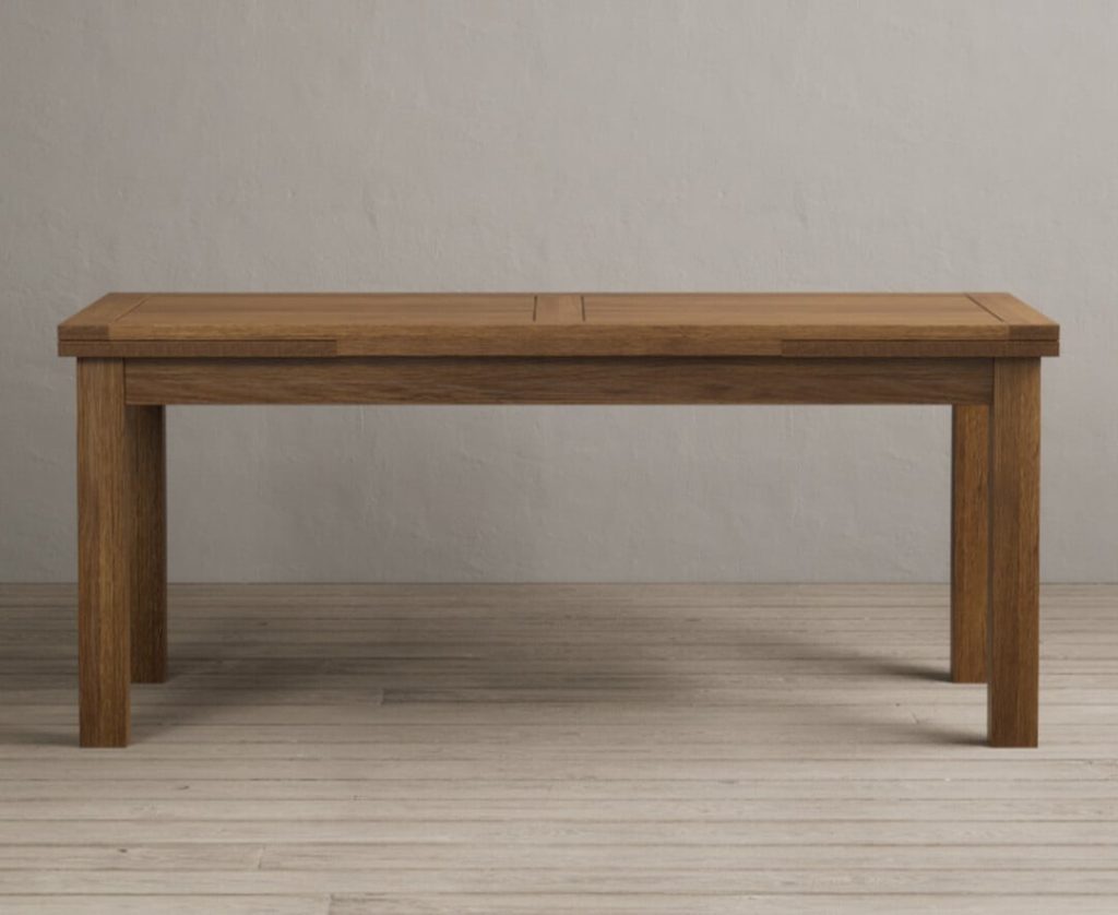 Extending Buxton 180cm Rustic Solid Oak Dining Table
