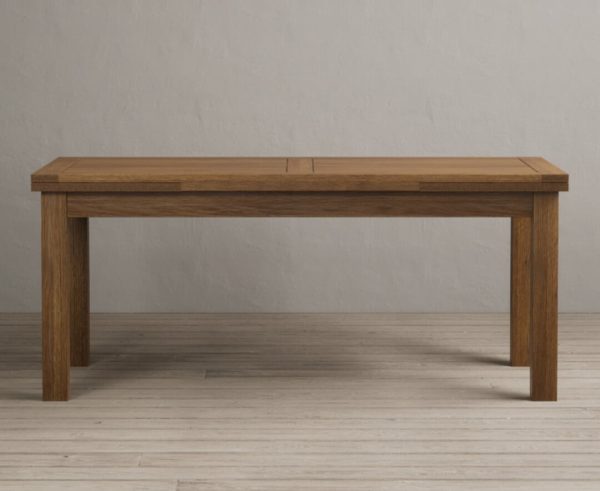 Extending Buxton 180cm Rustic Solid Oak Dining Table | Bed Sava