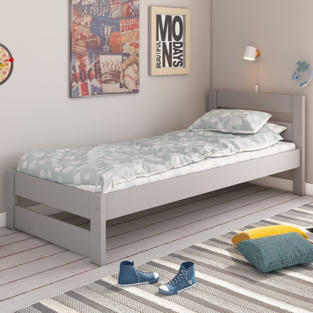 Noomi Tera Solid Wood Single Bed Grey (FSC-Certified)