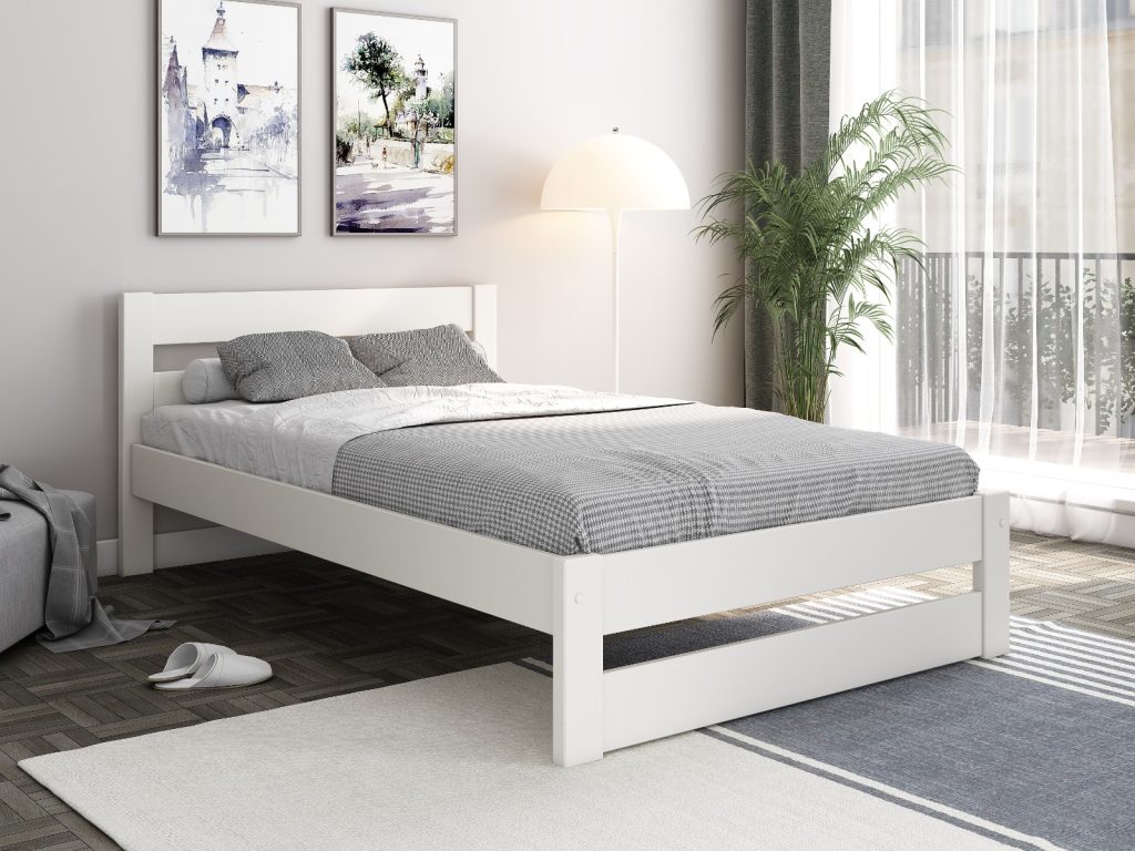 Noomi Tera Solid Wood Small Double Bed White (FSC-Certified)