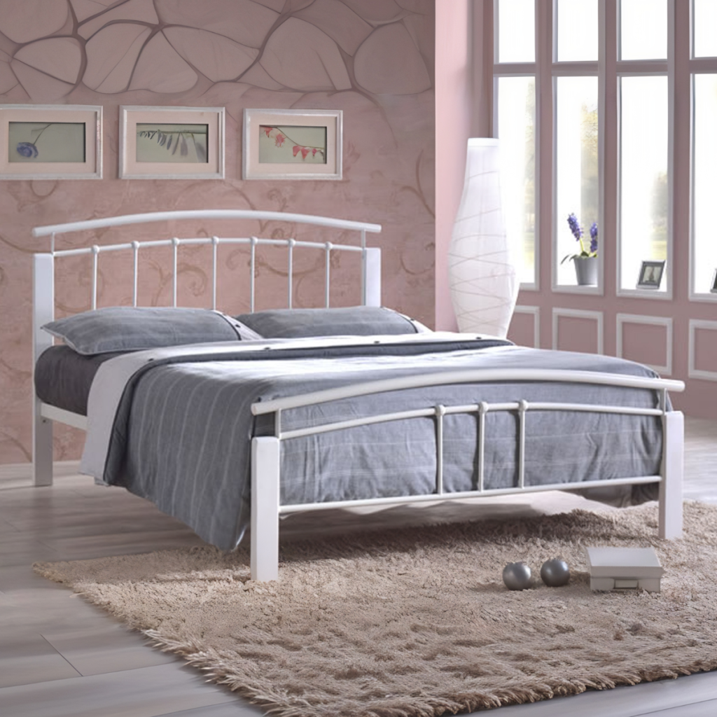 Time Living Tetras Bed Frame-White-Double