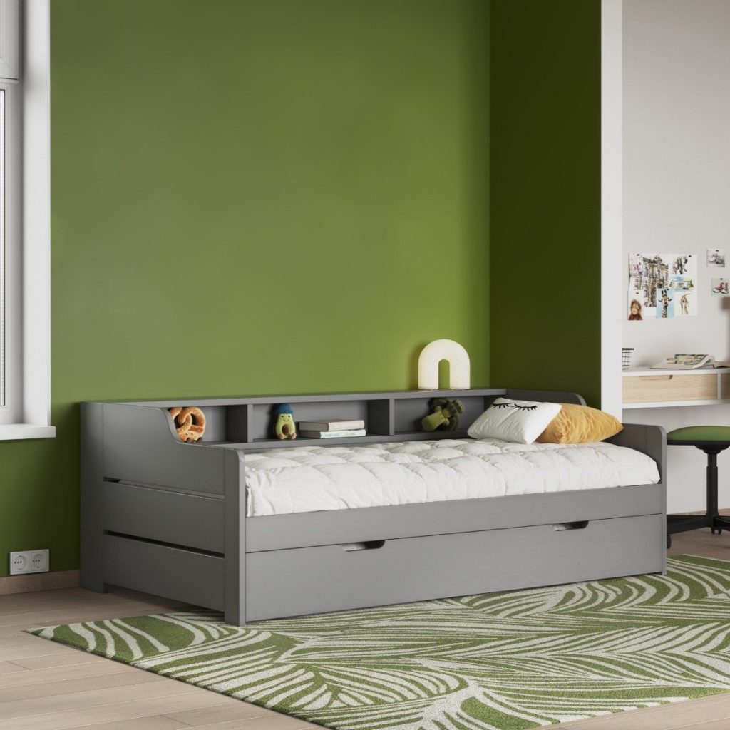 Noomi Enzo Day Bed With Trundle Grey (FSC-Certified)