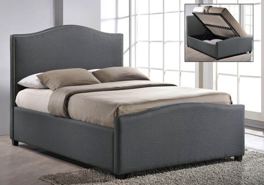 Time Living Brunswick Fabric Ottoman Bed Frame-Double