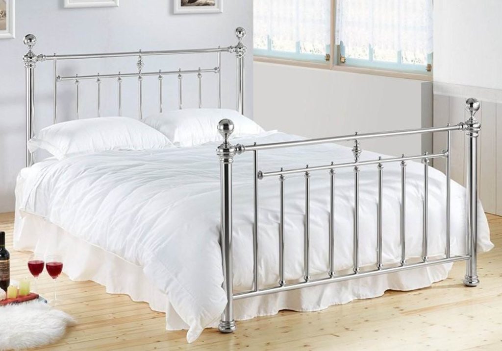 Time Living Alexander Bed Frame-Chrome-Kingsize