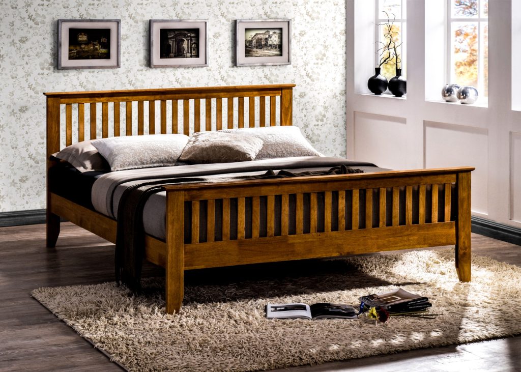 Time Living Turin Wooden Bed Frame-Honey Oak-Kingsize