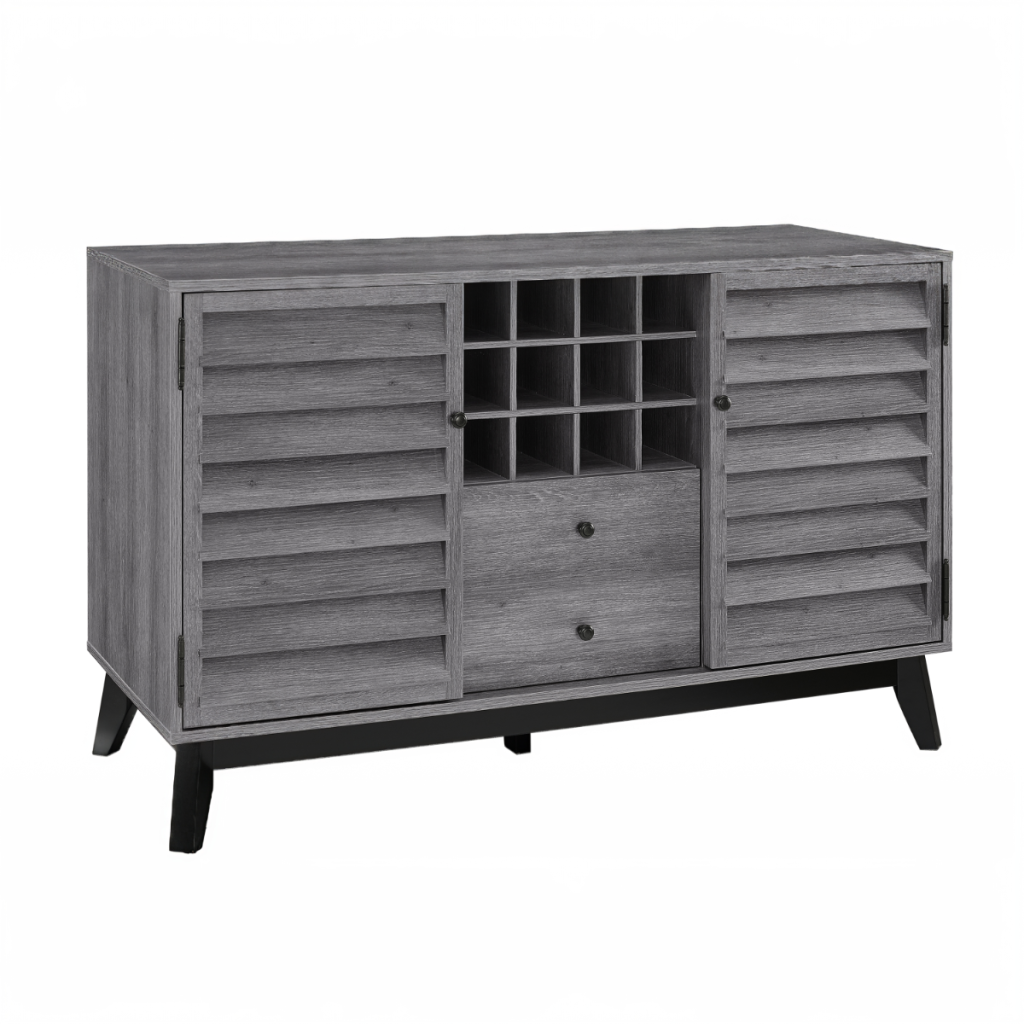 Dorel Vaughn Wine Cabinet-Grey Oak