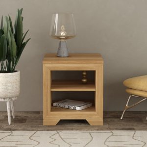 Tilt Solid Oak Lamp Table | Bed Sava