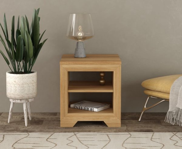 Tilt Solid Oak Lamp Table | Bed Sava