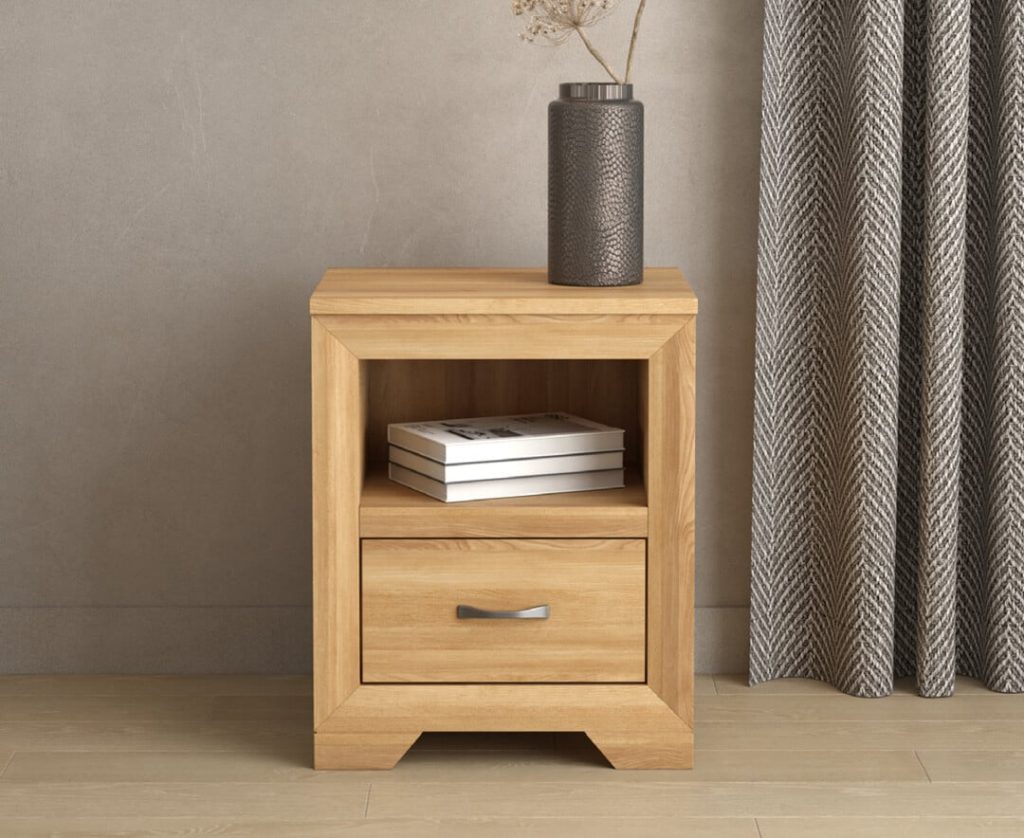 Tilt Solid Oak 1 Drawer Bedside Table