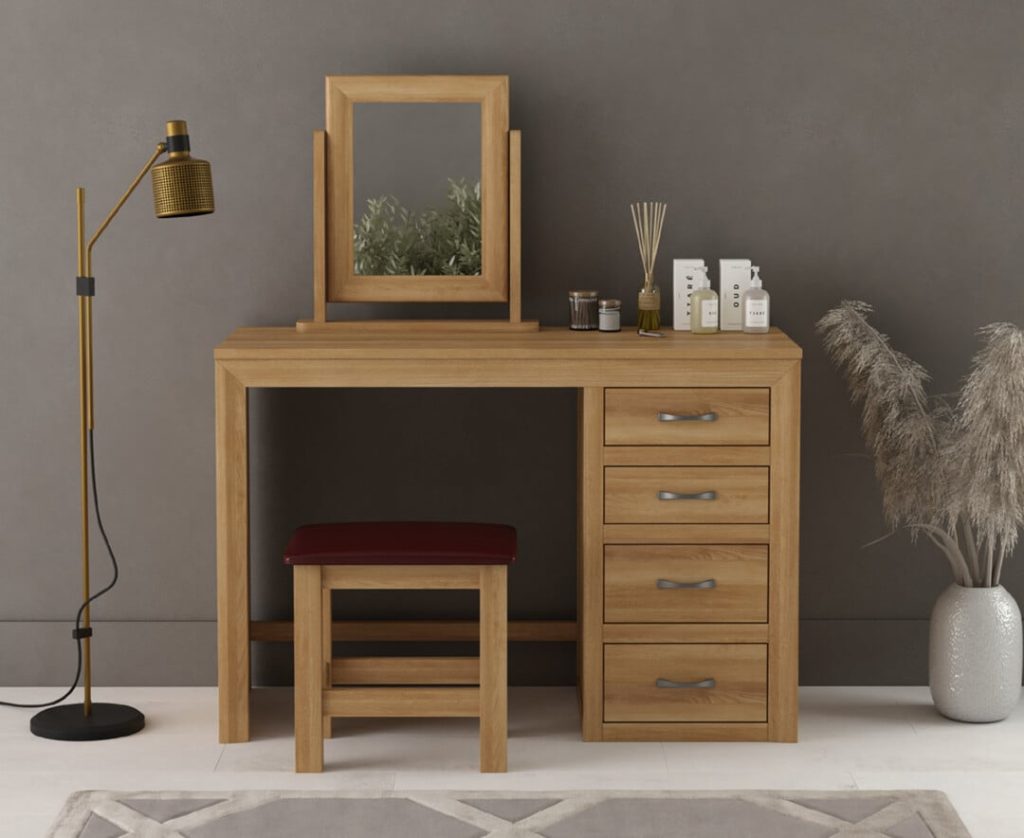 Tilt Solid Oak Dressing Table Set