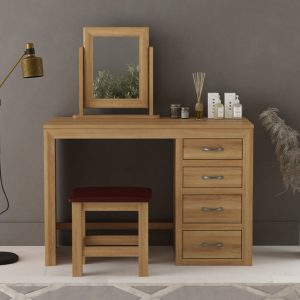 Tilt Solid Oak Dressing Table Set | Bed Sava