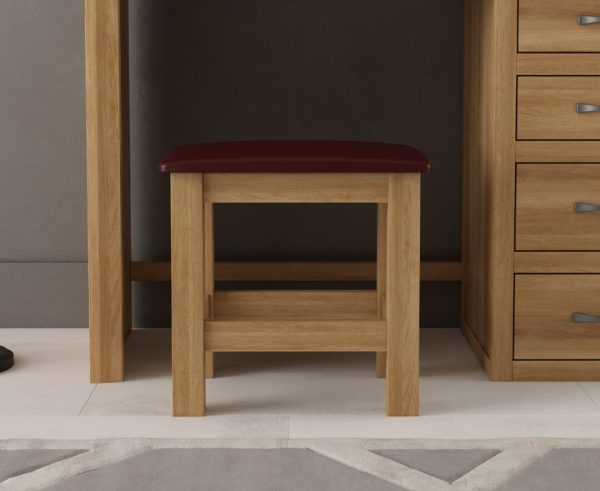 Tilt Solid Oak Dressing Table Stool | Bed Sava