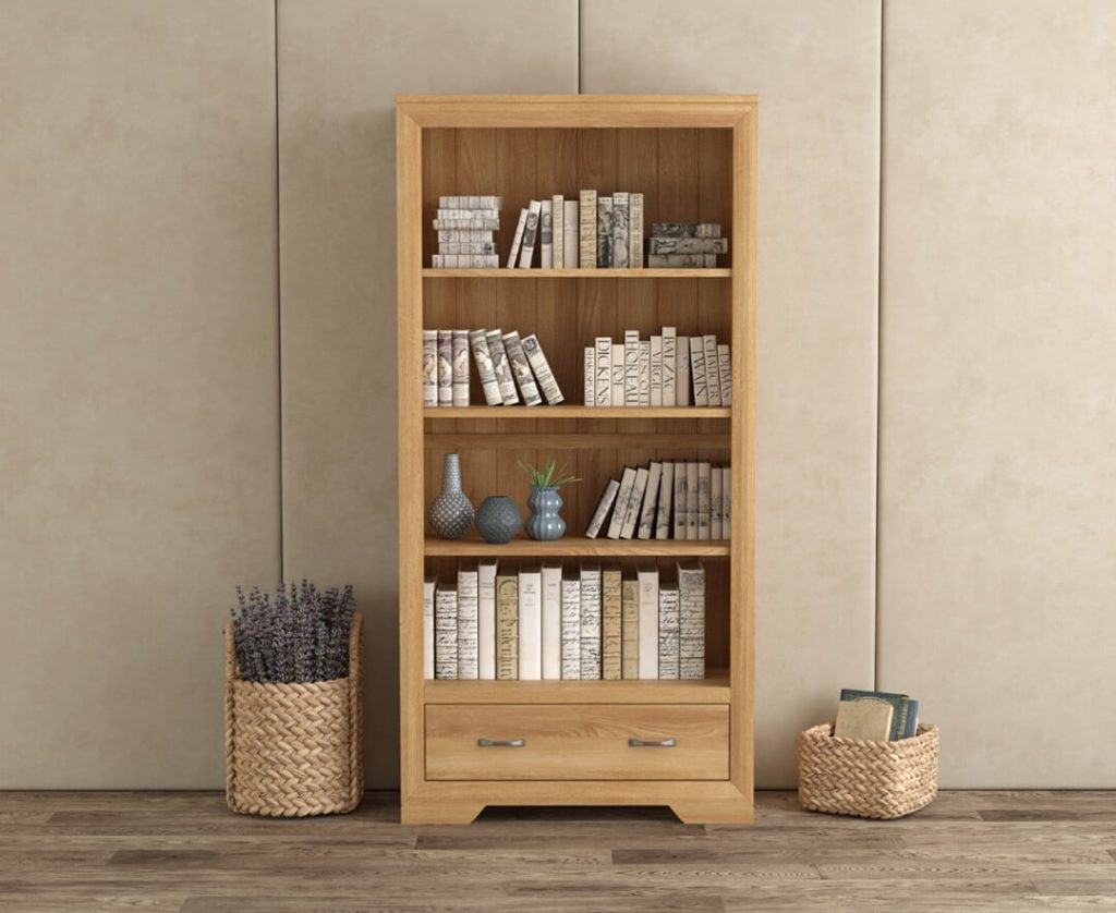 Tilt Solid Oak Tall Bookcase