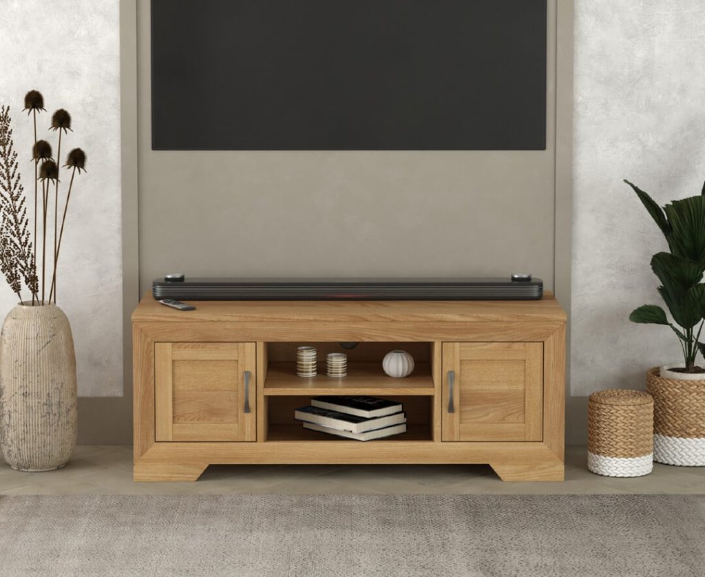 Tilt Solid Oak Super Wide TV Cabinet