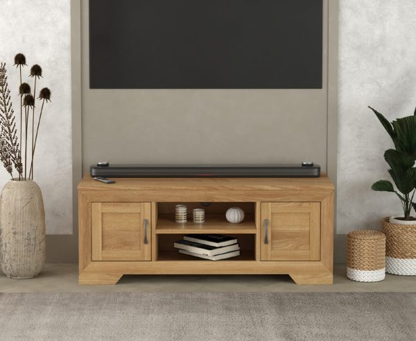 Tilt Solid Oak Super Wide TV Cabinet | Bed Sava