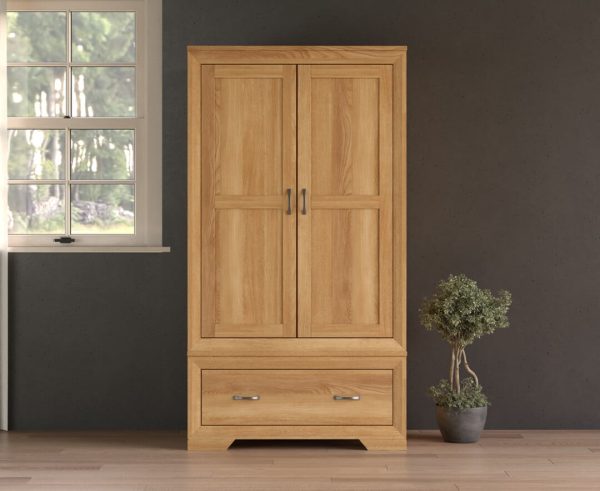 Tilt Solid Oak Double Wardrobe | Bed Sava