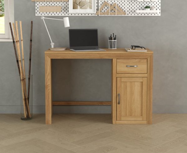 Tilt Solid Oak Computer Desk | Bed Sava