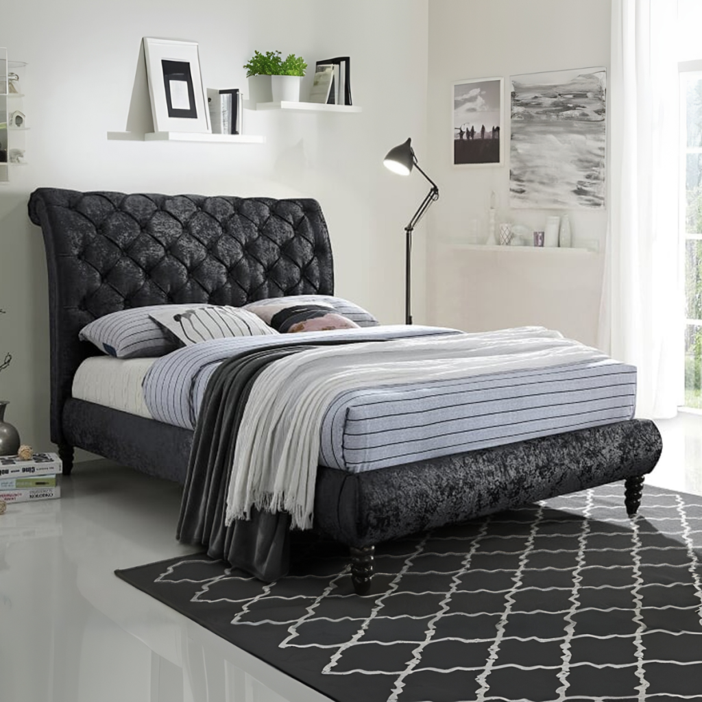 Time Living Venice Bed Frame-Black -Double