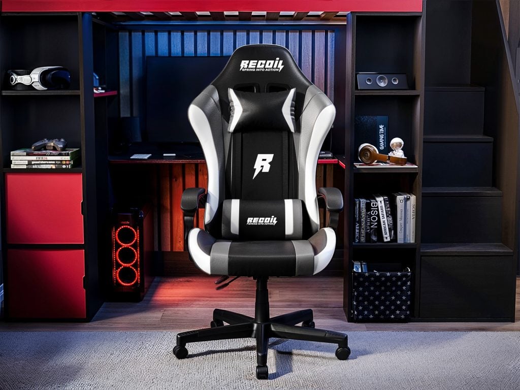 Recoil Vortex Gaming Chair Black & Grey PU Leather