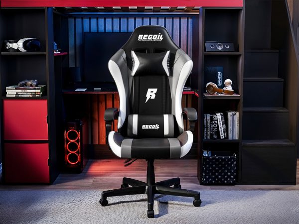 Recoil Vortex Gaming Chair Black  Grey PU Leather | Bed Sava