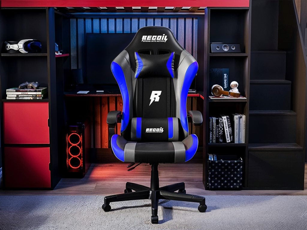 Recoil Vortex Gaming Chair Black & Blue PU Leather