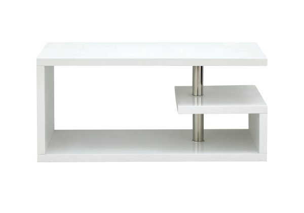 GFW Polar High Gloss LED Coffee Table  White | Bed Sava