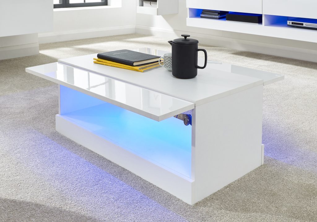 GFW Galicia Coffee Table With LED -White