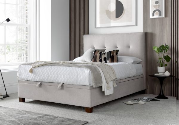 Kaydian Walkworth Fabric Ottoman Bed Frame in Clay Maskat Double | Bed Sava