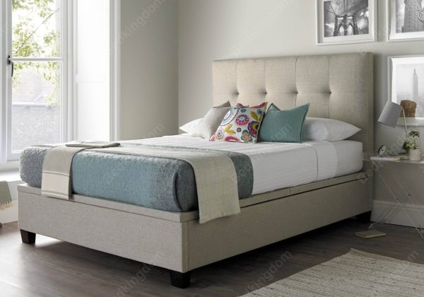 Kaydian Walkworth Fabric Ottoman Bed  Oatmeal  SuperKing | Bed Sava