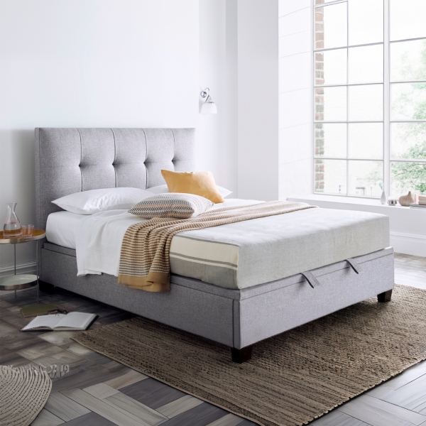 Kaydian Walkworth Ottoman Bed Frame in Marbella Grey Kingsize | Bed Sava
