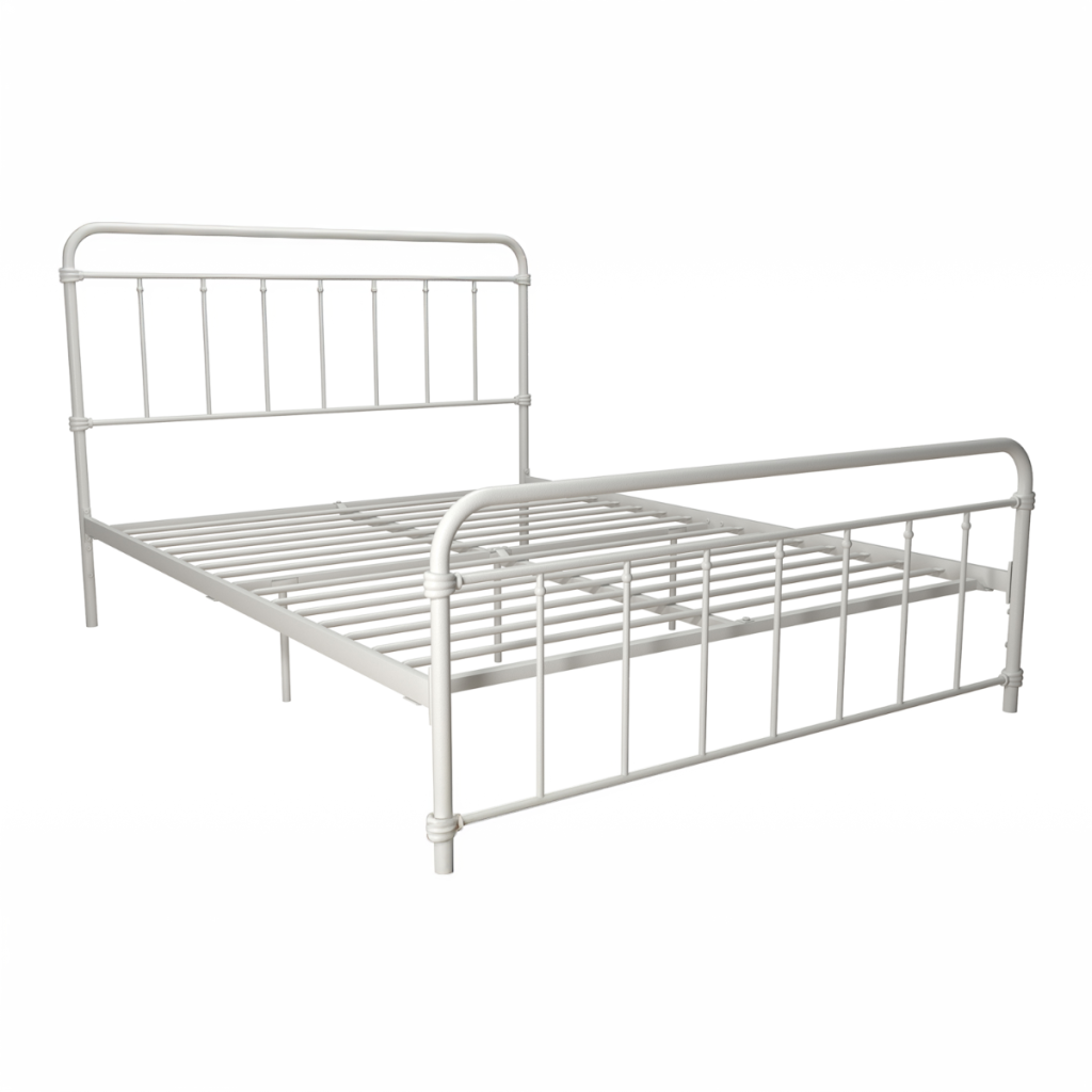 Dorel Wallace Metal Bed Frame-White-Kingsize