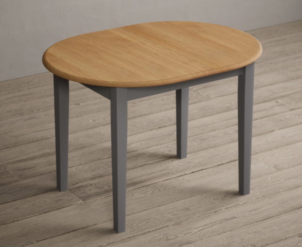 Extending Warwick Oak and Light Grey Painted Dining Table