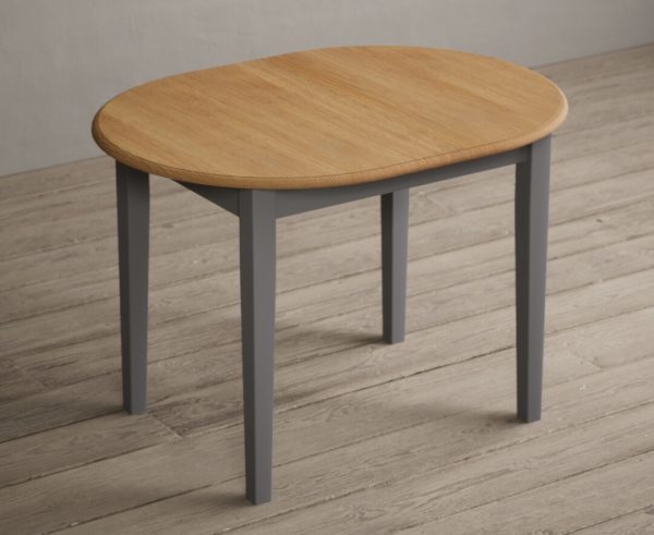 Extending Warwick Oak and Light Grey Painted Dining Table | Bed Sava