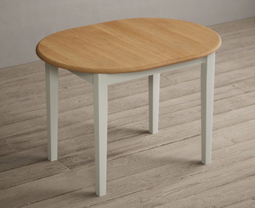 Extending Warwick Oak and Signal White Painted Dining Table
