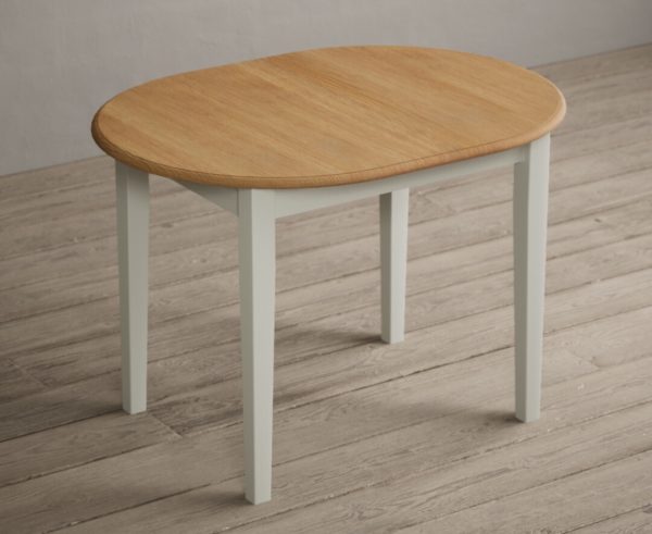 Extending Warwick Oak and Signal White Painted Dining Table | Bed Sava