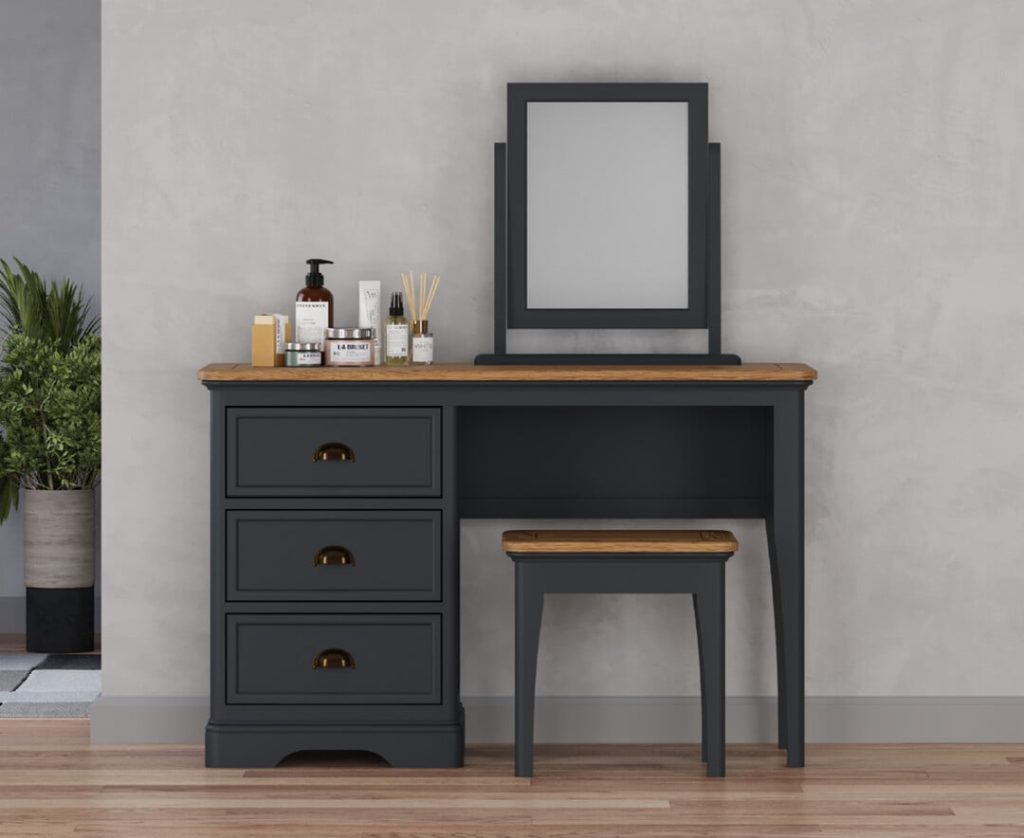 Bridstow Oak and Blue Painted Dressing Table Set