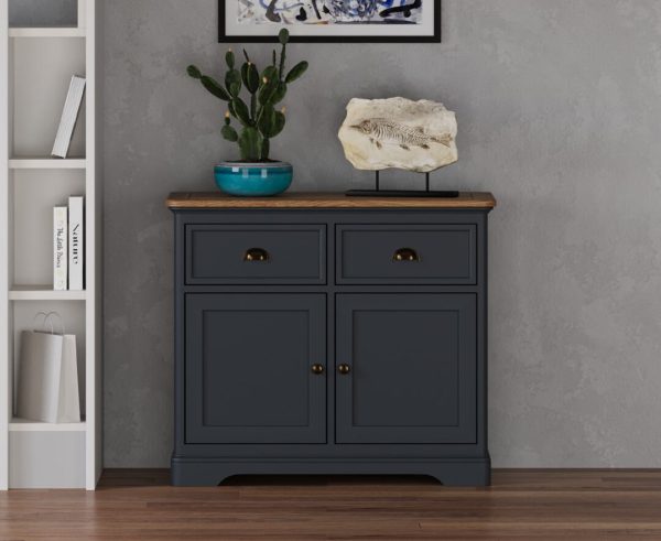 Bridstow Oak and Blue Painted Small Sideboard | Bed Sava