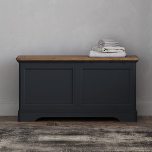 Bridstow Oak and Blue Painted Blanket Box | Bed Sava
