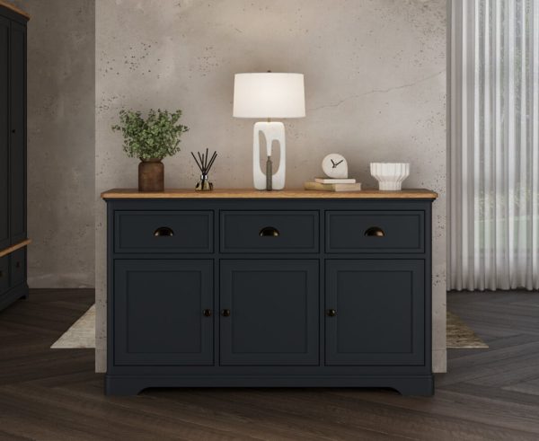 Bridstow Oak and Blue Painted Large Sideboard | Bed Sava