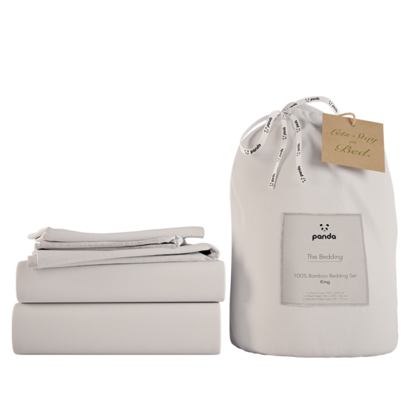 Panda Bamboo Bedding Complete Bedding Set Pure White Double | Bed Sava