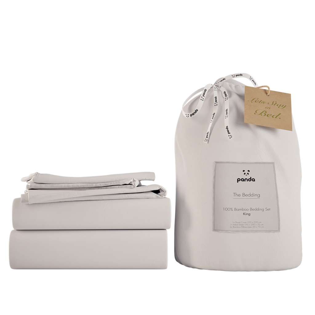 Panda Bamboo Bedding Complete Bedding Set Pure White-SuperKing