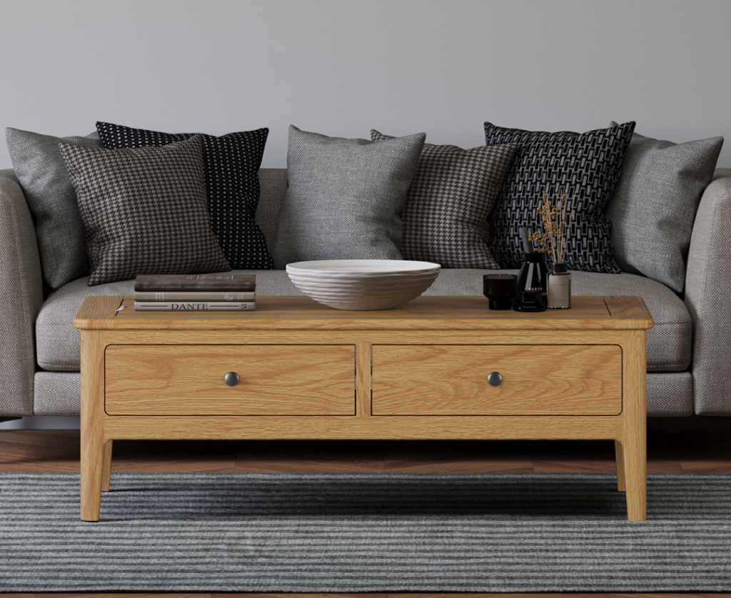 Loxton Solid Oak 4 Drawer Coffee Table