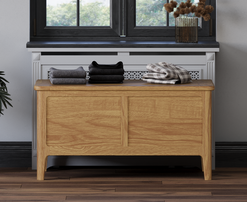 Loxton Solid Oak Blanket Box