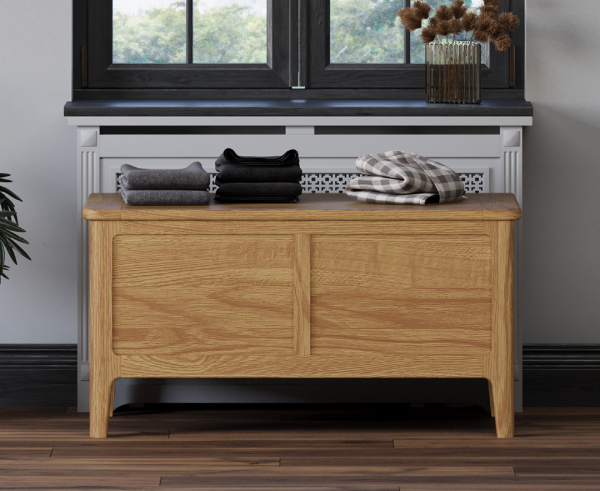 Loxton Solid Oak Blanket Box | Bed Sava