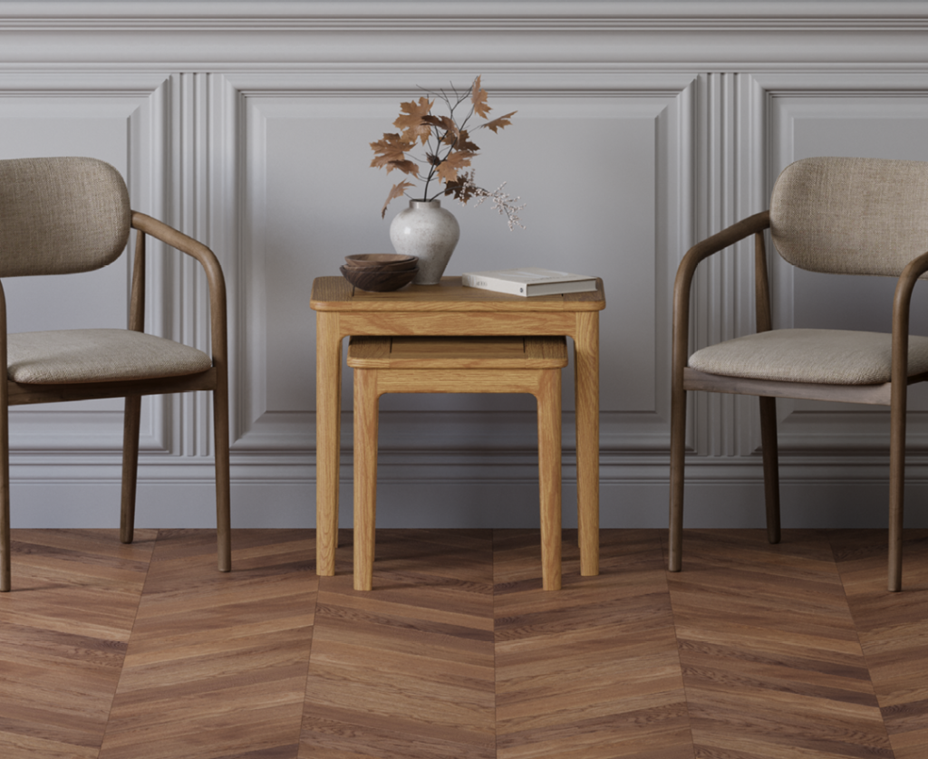 Loxton Solid Oak Nest Of Tables
