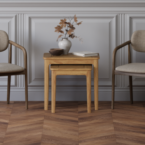 Loxton Solid Oak Nest Of Tables | Bed Sava