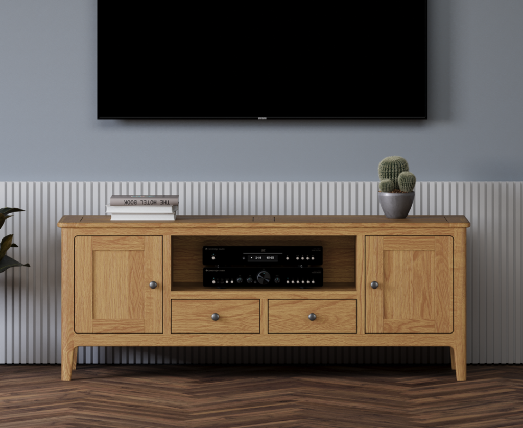 Loxton Solid Oak Super-Wide TV Cabinet